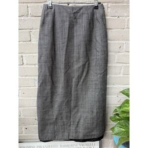 Vintage 90s Harve Benard size 8 100% Wool Brown Lined Pencil Skirt M Office Work